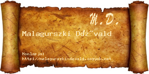 Malagurszki Dévald névjegykártya